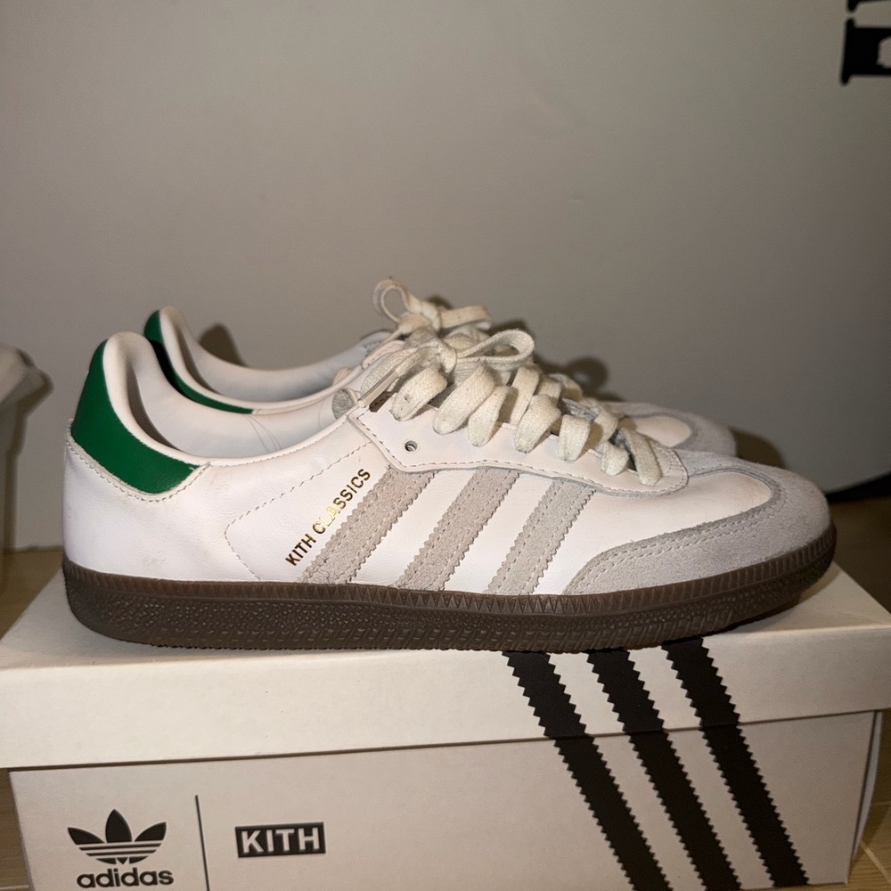 adidas Kith Classic Low-Top Sneakers in White and Green